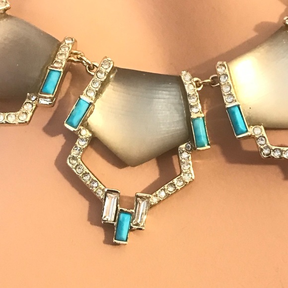 Alexis Bittar mocha color lucite with crystals & stones in gold tone setting - Picture 6 of 9